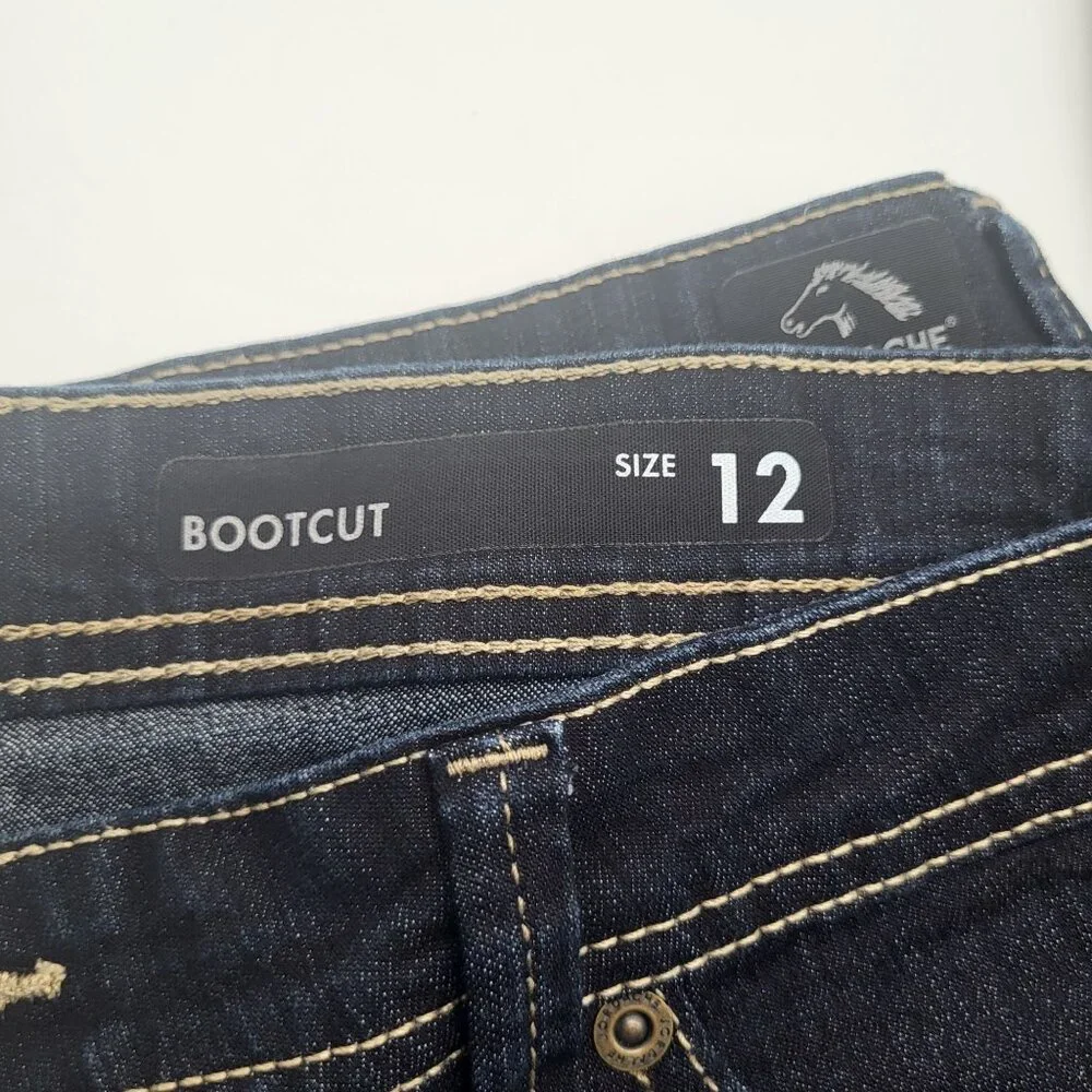 JORDACHE Women's SZ 12 Bootcut Jeans Dark Wash Y2K - Picture 10 of 11